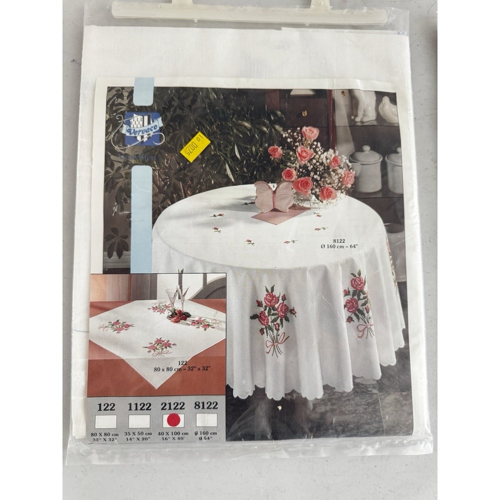 💙Lot 2 Vervaco Table Runners 16 X 40 Flowers Stamped Cross Stitch (NO THREAD)